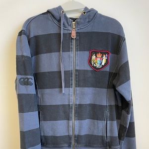 Canterbury of New Zealand hooded striped rugby shirt